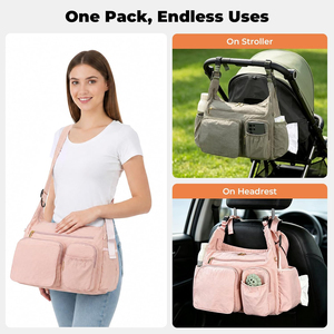 Borsa fasciatoio personalizzata 2-in-1: Borsa a tracolla per passeggino e borsa da mamma, 13L, leggera, da viaggio, per neonati, lavoro, pendolarismo, palestra - Product Image 4