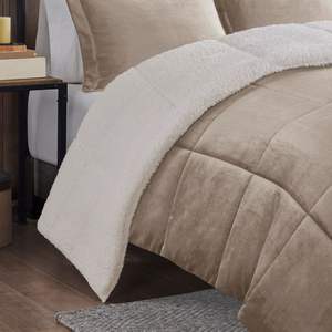 DB Plush <b>Quilted</b> Comforter Set Sherpa Alternative for All Seasons-Custom <b>Sizes</b> Single <b>Queen</b> King Double Polyester Cotton Bedding - Product Image 3