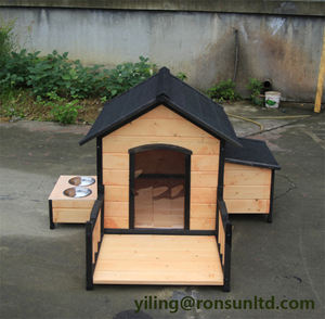 Di grandi dimensioni Gabbie Dell'animale Domestico Casa Solido In Legno per Esterni <span class=keywords><strong>Dog</strong></span> Kennel con Alimentatore e Scatola di Immagazzinaggio - Product Image 5