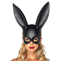 2025 plus populaire vente chaude oreilles demi visage Protection de l'environnement PVC fêtes Costume mascarade Sexy lapin lapin noir mat