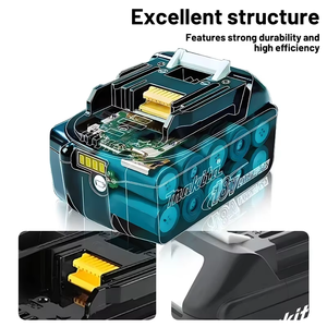 Batería de Repuesto LXT de 18V para Herramientas Eléctricas <span class=keywords><strong>Makita</strong></span> BL1860 BL1850 BL1840 BL1830 con Indicador LED de Carga, <span class=keywords><strong>6AH</strong></span> 6000mAH 18v <span class=keywords><strong>makita</strong></span> - Product Image 2