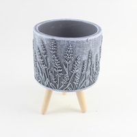 Pots de plantes de qualité avec motif en relief, vase à fleurs en ciment pour jardinage extérieur, produits d'outillage de jardinage à vendre
