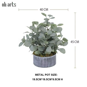 Oh Arts Planta artificial hojas de eucalipto dólar de plata tallos de vegetación de imitación al por mayor boda decoración del hogar centro de mesa - Product Image 2