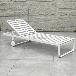Chaise longue d'extérieur en aluminium Portable coussins lavables amovibles pour cour hôtel chaises longues escalier salon - Product Image 1