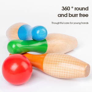 Juego de bolos de madera inspirado en Montessori de alta calidad, juguetes divertidos para padres e hijos, suplementos de Educación Temprana, suministros para eventos de juegos para - Product Image 5