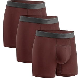 High Quality Mens Soft Comfortable Solid <b>Boxer</b> Briefs <b>Custom</b> Logo Mid-waist PlusSize Causal Quick Dry Seamless Underwear for Men - Product Image 3