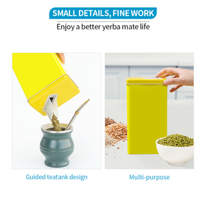 Contenedor Cuadrado de Hojalata al por Mayor, Grado Alimenticio, para Café, Azúcar, <span class=keywords><strong>Yerba</strong></span> <span class=keywords><strong>Mate</strong></span>, con Boquilla, para Almacenamiento de Alimentos y Yerbero - Product Image 5