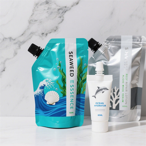 Pochette souple personnalisée avec bec verseur pour soins liquides, anti-fuite, rechargeable, pour cosmétiques, crème visage, crème mains, crème solaire, lotion corporelle - Product Image 2