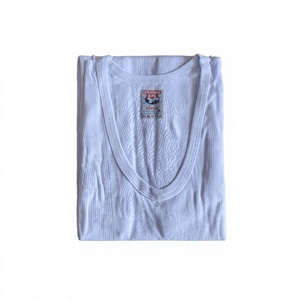 Fast Ship Wholesale African Sizes M-2XL <b>Men's</b> Gym Tank Top <b>White</b> 100% Cotton Breathable Anti-Pilling <b>Vests</b> 1 Piece Pack - Product Image 4