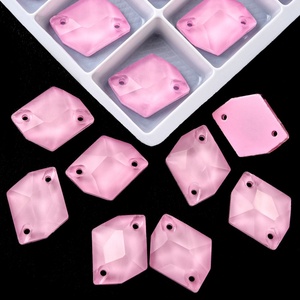 OLeeya Nuevo Cristal de Estrás Rosa Neón Fluorescente Cósmico de Base Plana para Coser, Pedrería de Cristal para Joyería - Product Image 4