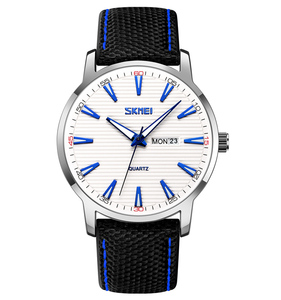 SKMEI-Reloj de negocios para hombre, cronógrafo de cuarzo resistente al agua, con correa superior, de marcha atrás, 9303 - Product Image 4