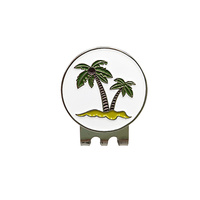 Clip magnétique pour chapeau de golf avec motif de cocotier, marqueur de balle de golf pour accessoires de golf, cadeau de golf personnalisable