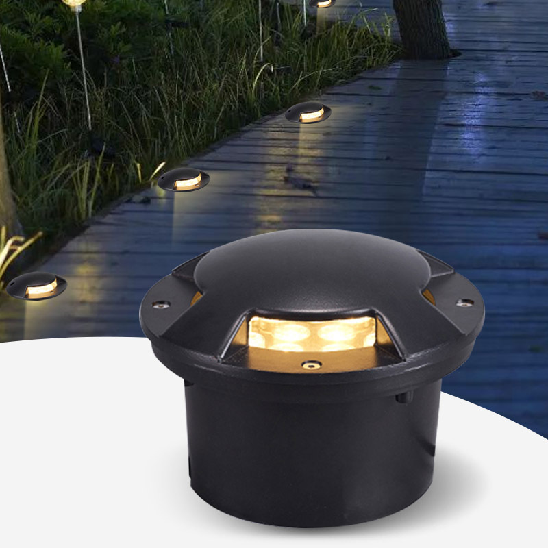 IP65 LED lumière souterraine 1W 3W lumière enterrée sous le chemin de la lampe au sol jardin pelouse cour extérieur éclairage étanche 85-265V DC12V