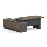Meubles de bureau de direction modernes et luxueux, bureau de direction en forme de L convertible avec tiroir pour dossiers, pour l'espace de travail du PDG ou du directeur