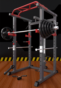 Jaula de potencia multifuncional ajustable, barra extraíble, estación de inmersión, mango de remo, gimnasio en casa, máquina multipotencia, soporte para sentadillas - Product Image 6