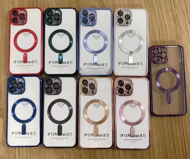 F1 Multiple Colors Shockproof Magnet clear case Wireless Charging Cover Magnetic Phone case for iPhone 13 14 15 16 Pro Max Plus