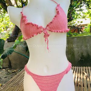 ชุดบิกินี่ผู้หญิงเซ็กซี่แบบสั่งทำจากโรงงาน ผลิตด้วยมือถักโครเชต์ ชุดว่ายน้ำ 2 ชิ้น ระบายอากาศได้ดี ตกแต่งด้วยคริสตัล - Product Image 4