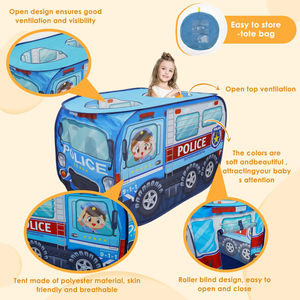 Casita <span class=keywords><strong>de</strong></span> Juegos Plegable para Niños, Carro <span class=keywords><strong>de</strong></span> Policía Gigante, Carpa <span class=keywords><strong>de</strong></span> <span class=keywords><strong>Juego</strong></span> Infantil Tipo Autobús - Product Image 5