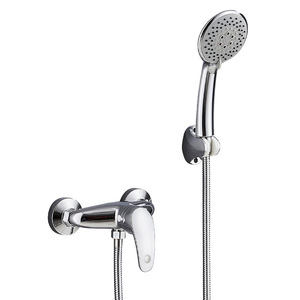 Set doccia in ottone deviatore doccia pioggia Kit testa e maniglia tubo telescopico Colonne De doccia colonna bagno cromato - Product Image 1