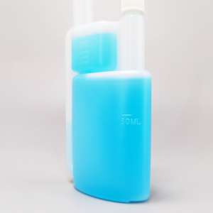 Natural-Colored 2 oz 60ml HDPE <b>Flat</b> Long Neck Dual Chamber Squeeze <b>Screw</b> Cap Bottle Soap Luzernpack - Product Image 4