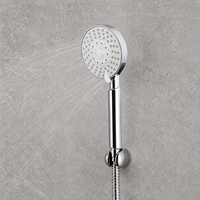 Pommeau de douche portable chromé durable avec tuyau et support mural antidérapant fixe pour vestiaire de centre de fitness