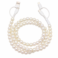 Câble de charge USB Type C 4-en-1 en perles, multi-chargeur, transfert de données, accessoire de mode, cadeau, vente en gros