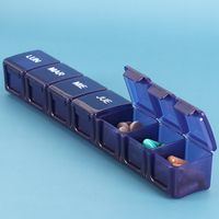 WEISHENG Boîte à pilules portable hebdomadaire à sept compartiments pour vitamines, comprimés et médicaments de voyage – Organisateur de pilules 7 jours/7 grilles