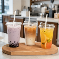 Pailles compostables en PLA à base de marc de café, pailles jetables pour cafés, fêtes, café glacé, jus et boissons froides