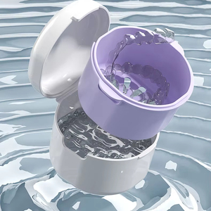 Estuche Portátil de Doble Capa para Retenedores de Ortodoncia, Caja de Almacenamiento para Aparatos Dentales, Estuche para Limpiar Dentaduras Postizas - Product Image 3