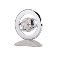 Rotierende Kugel Metall Silber Vintage Retro Tisch-Klappuhr