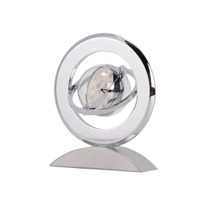 Rotating Sphere Metal Silver Vintage <strong>Retro</strong> Table <strong>Flip</strong> <strong>Clock</strong> - Product Image 1