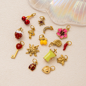Dijes de Acero Inoxidable DIY, Colgantes de Joyerí<span class=keywords><strong>a</strong></span> con Baño de Oro PVD de 18K, Diseños de Abeja, Flor, Corazón, Taza de Matcha, Estrella y <span class=keywords><strong>Sol</strong></span> para Hacer Collares y Pulseras - Product Image 4