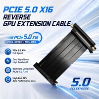 Câble d'extension de carte graphique inversé PCIe 5.0 X16, support vertical pour GPU, fil en cuivre TPE, robuste avec loquet, pour montage ITX et builds personnalisées