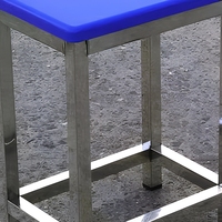 Banc industriel commercial en acier inoxydable 304 KIMZAT, carré, 4 pieds, pour les écoles, les ateliers, les laboratoires, les meubles