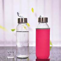 Botella de Agua de Vidrio Transparente Reutilizable de 300ml, 420ml, 500ml con Logotipo Personalizado de Fábrica