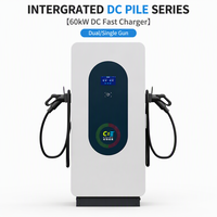 Station de recharge rapide DC intégrée 60 kW pour véhicules électriques, entrée 380 V, prise en charge OCPP, GBT, CCS2, chargeur commercial pour voitures électriques