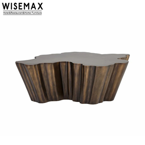 WISEMAX FURNITURE Nordic Simple Metal <strong>Coffee</strong> <strong>Table</strong> Light Luxury Polygonal <strong>Yellow</strong> Antique Copper Tea <strong>Table</strong> for Villa Apartment - Product Image 6