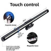 Lampe de bureau à LED dimmable à fixation magnétique avec boîtier en fer, commande tactile, alimentation USB, lumière protectrice pour les yeux
