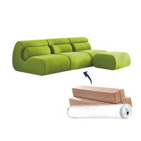 Ensemble de canapés modulaires en tissu en forme de L avec fonctions mobiles et inclinables pour salon