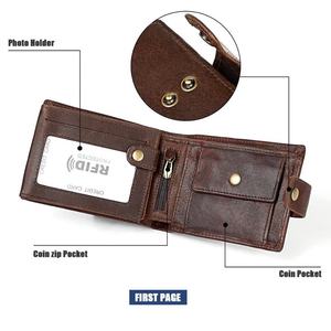 Andong Short <b>Wallet</b> Purse <b>for</b> <b>Men</b> Genuine Cow Leather Fashion <b>RFID</b> Block <b>Wallets</b> Man Purses - Product Image 3