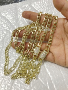 สร้อยคอฟิกาโร่สแตนเลสสตีลขนาด 6 มม. ชุบทอง 14k สร้อยข้อเท้า สร้อยคอแฟชั่น สร้อยข้อมือ สร้อยคอแบบโซ่ Nk สไตล์ทันสมัย - Product Image 6