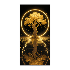 Peinture décorative moderne pour entrée de grand salon, Arbre doré, Nature morte, Murale de luxe pour <span class=keywords><strong>couloir</strong></span> et décoration intérieure - Product Image 6