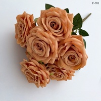 Bouquets de fleurs artificielles en soie blanche de haute qualité pour mariage, roses décoratives en diamant, vente en gros