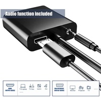 Adaptor Konverter Premium H ke VGA Dengan Audio 3.5mm dan Port Pengisian Daya Micro USB untuk Komputer PC Laptop Monitor Proyektor