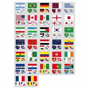 Nouveaux autocollants de tatouage modernes et minimalistes drapeaux États-Unis-Canada-Mexique 2026 pour les matchs de football, autocollants faciaux à transfert d'eau - Product Image 4