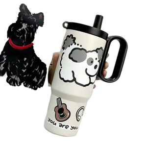 Elegante Vaso Térmico de Acero Inoxidable con Aislamiento al Vacío, con Pajita, para Twilight Big Mac Ice King, con Tapa de Asa, Diseño de Dibujos Animados, Gran Capacidad, para Viajes - Product Image 4