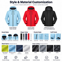 Veste d'extérieur imperméable et coupe-vent à capuche avec logo personnalisé, doublure 150D, fermeture éclair intégrale, vêtements d'équipe d'entreprise, vêtements de travail, OEM ODM