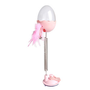 Varita de plumas largas más nueva, palo de teaser para gatos, juguete interactivo para gatos de interior, taza de succión, juguete de comida para fugas de gatos - Product Image 2