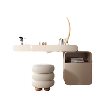 Table de Maquillage Moderne de Luxe avec Éclairage Réglable, en Bois Massif Blanc et Noir, pour Chambre à Coucher, Meuble de Maison, Vente Chaude
