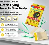 Trampas Adhesivas para Insectos BestWin, Tabla Adhesiva para Plantas, Trampa para Mosquitos, Sin Veneno, Atrapa Moscas Blancas y Pulgones para el Hogar y el Jardín